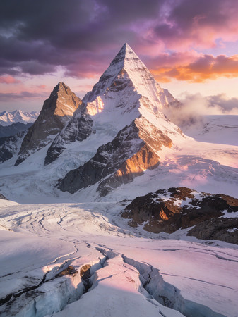 ��ϼ�е�ѩɽ