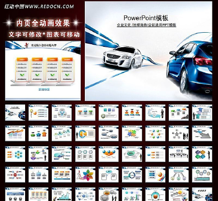 动态汽车商务生产销售业绩报告PPT幻灯片 ppt
