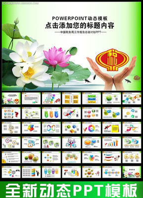 国税财税政府工作报告动画幻灯片PPT ppt