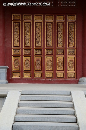 寺院的殿门前高清图片下载_红动网