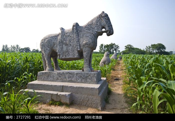 宋陵石马雕像图片