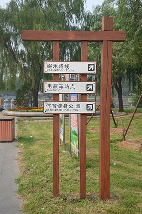 园林路线指示牌