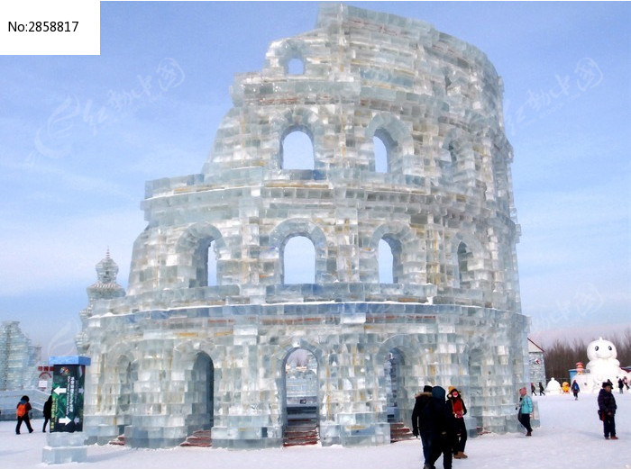 冰雕罗马斗兽场建筑