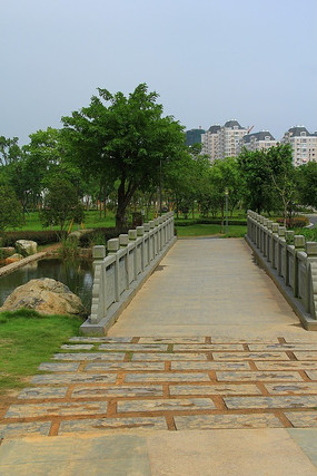 杨府山公园里的一座平桥