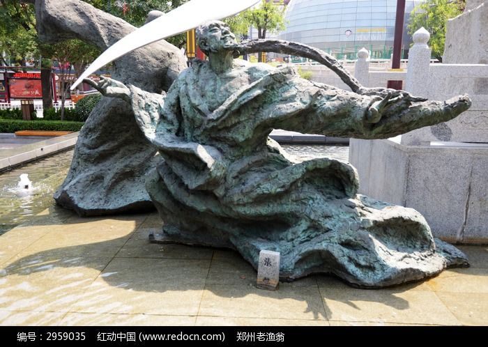 大唐不夜城的草圣张旭雕像