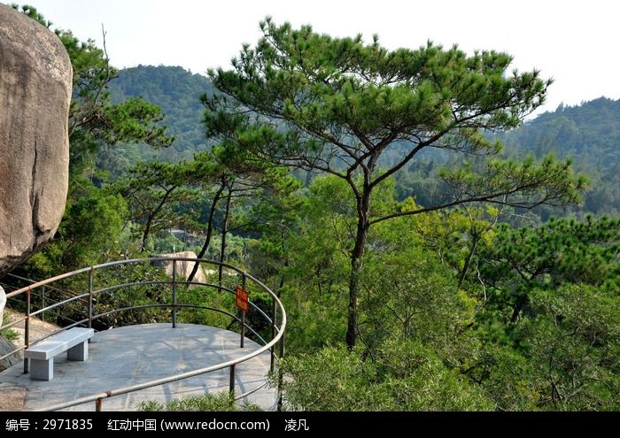 万石植物园山顶的观望台