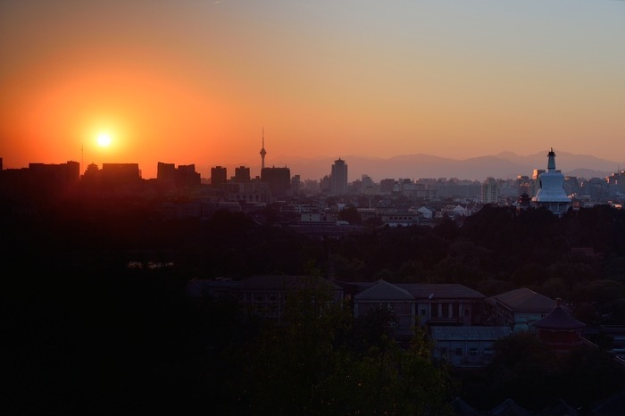 夕陽下的北京古都