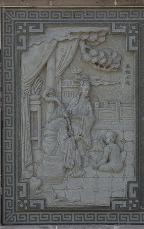 乳姑不怠石壁画