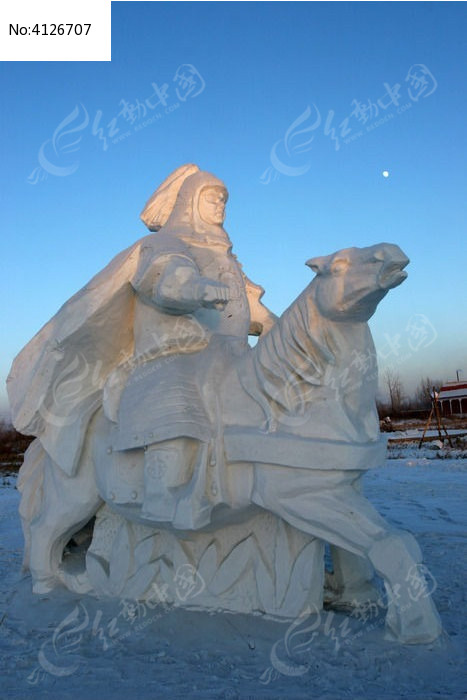 雪雕 蒙古士兵图片