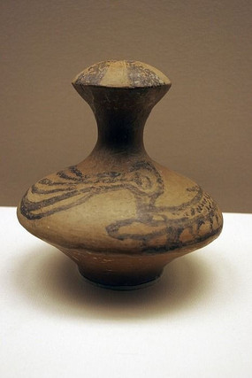 鱼鸟纹彩陶壶