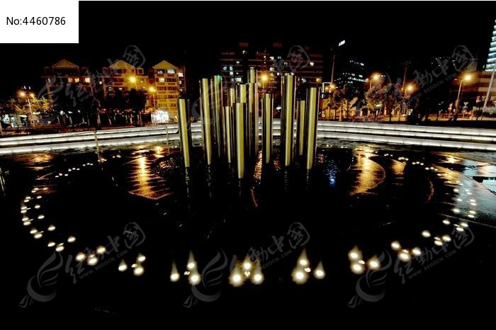 上海大宁小城喷水池灯光