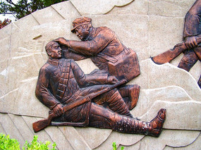 急救伤员的浮雕