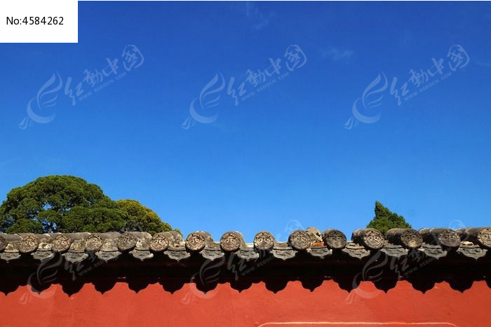 岱庙古建筑红墙黑瓦