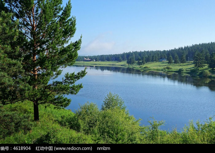红花尔基森林公园山水风光