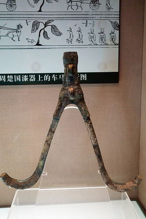 青铜轭饰双夔兽铜轭帽西汉错金银铜轭足饰战国双铜轭帽西周早期铜轭铜