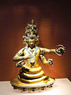 铜镀金罗睺星像