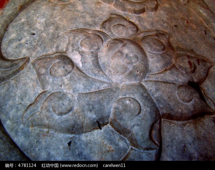 近距离古代石雕刻纹路