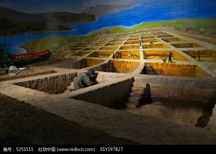 考古现场模拟复原场景图片