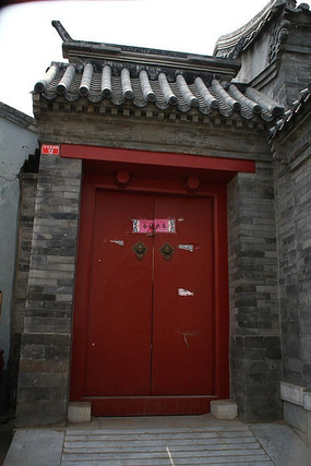 北京胡同普通人家的大门