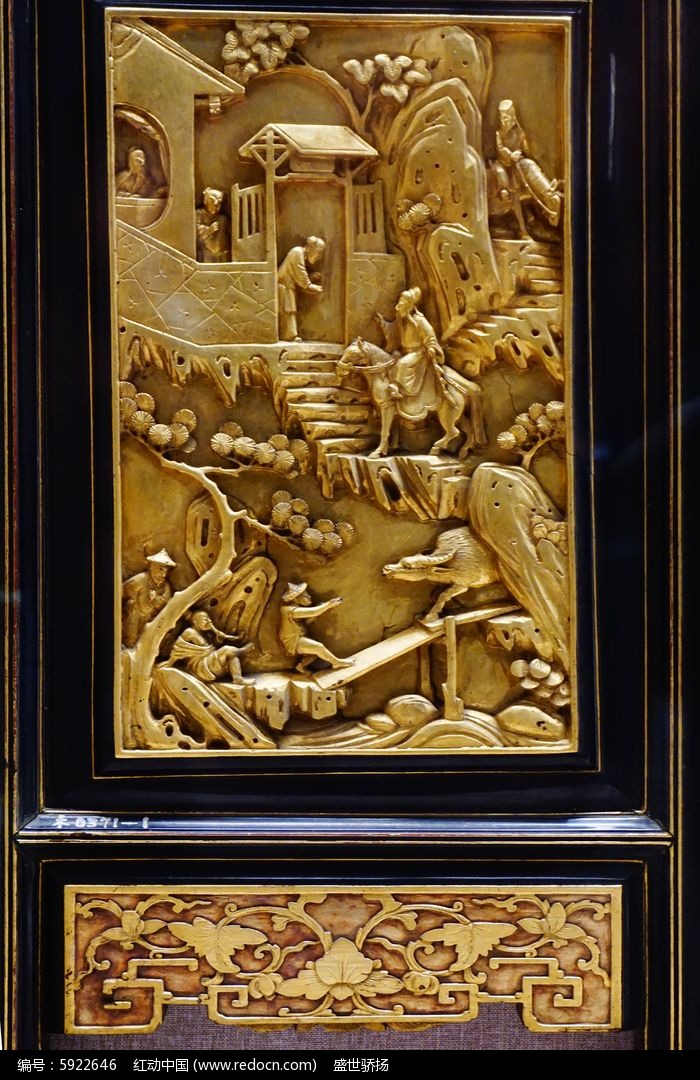 古代人物木雕画