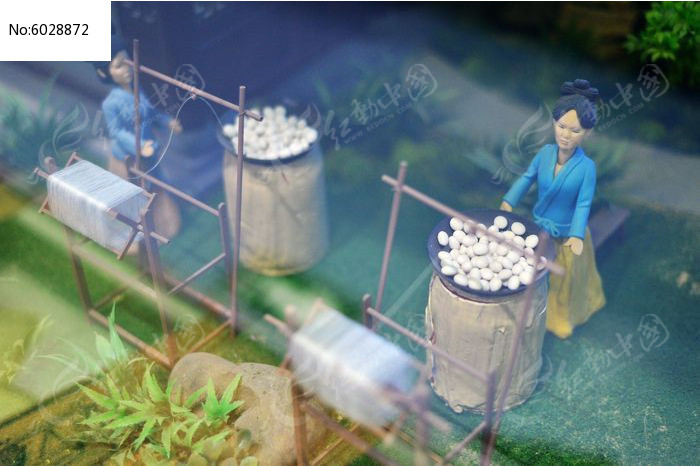 织蚕工艺图片