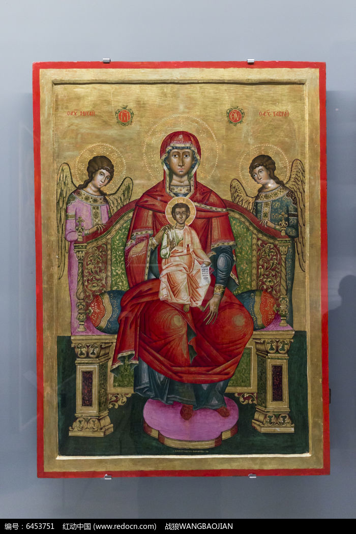 圣母玛利亚和圣婴耶稣神像画