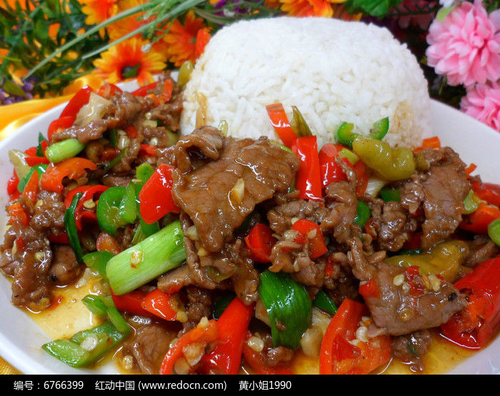 小炒牛肉蓋澆飯高清圖片下載_紅動網