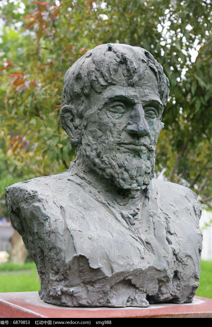 希腊哲学家亚里士多德铜雕像
