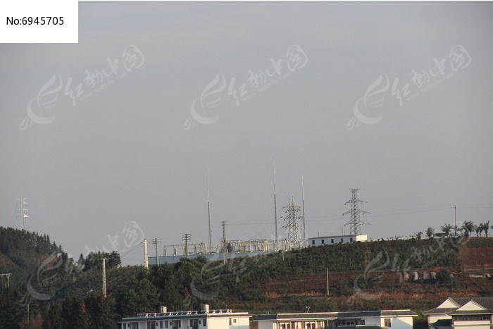 云南玉溪新平马鹿塘110千伏变电站远眺图片