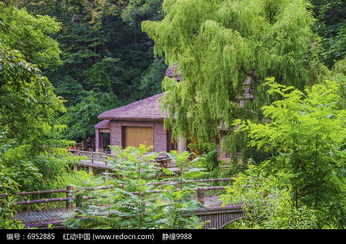 山水茅草屋图片大全图片