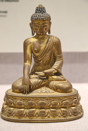 元代铜释迦牟尼佛像高清图片下载_红动中国