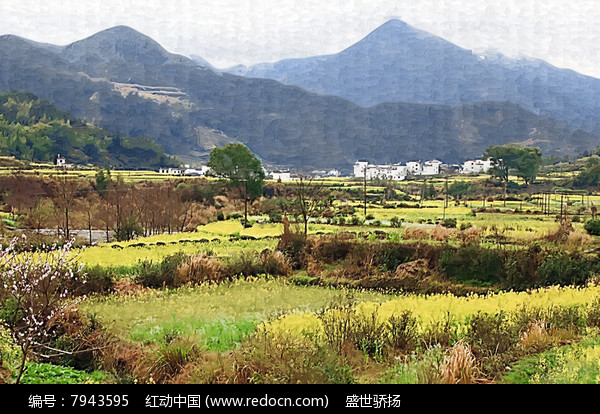 鄉村山坡風景