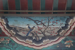颐和园长廊画梅花枝上喜鹊