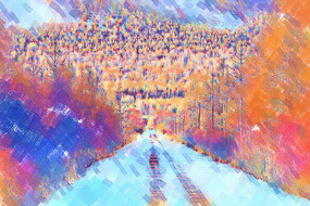 ���Ի���ɽ��ѩ·��