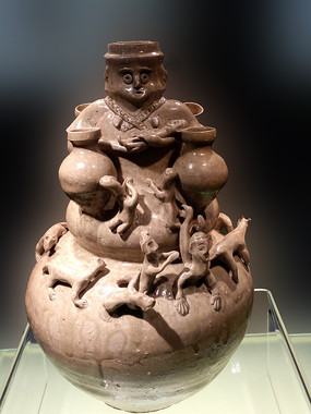 中国南宋越州窯影青貼塑人物紋魂瓶 器物精赏|| 南宋· 青白瓷堆贴人物云龙纹魂瓶_com