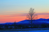 ѩԭ��ľĺɫ�羰 