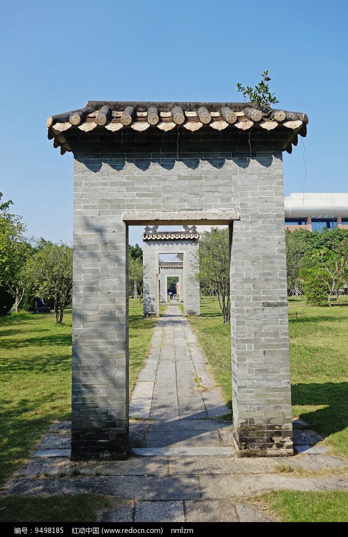 仿古青砖门