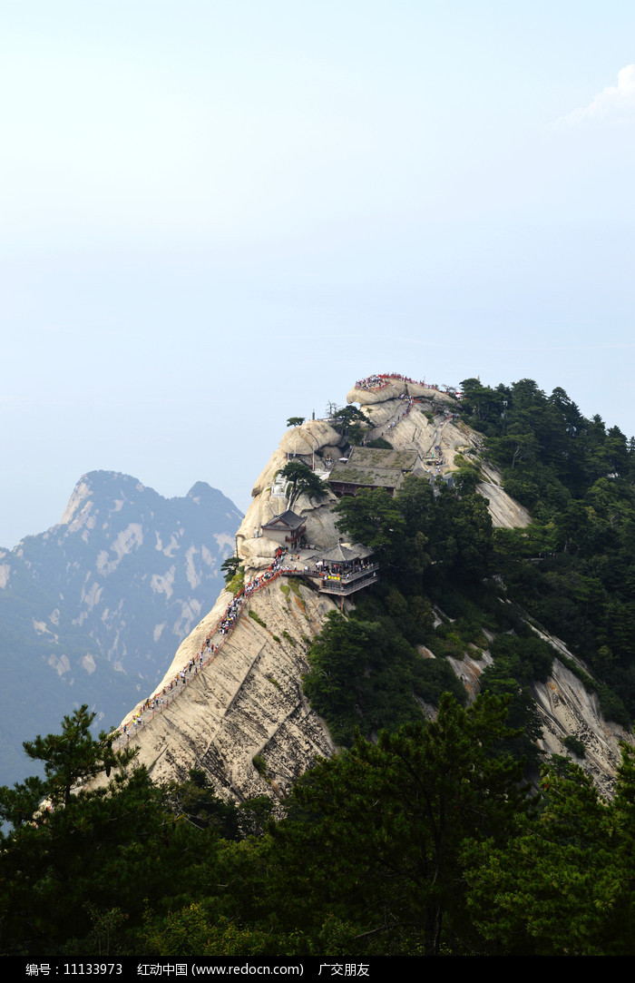 華山山峰高山頂高清圖片下載_紅動中國