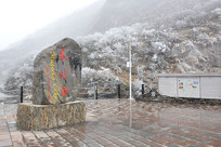 ����ľ���羰����ѩ�е�ʯ��