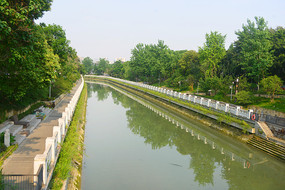 四川成都城市河流浣花溪 