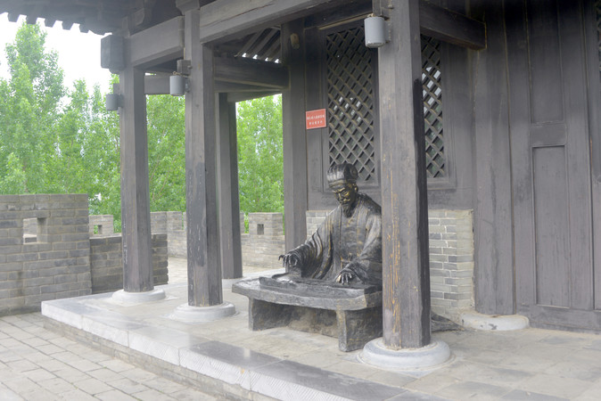 三国空城计西城操琴诸葛亮雕塑