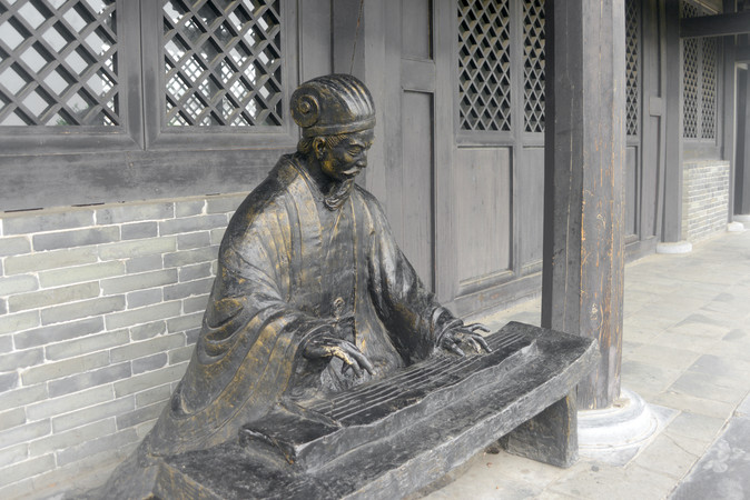 三国空城计西城操琴诸葛亮塑像