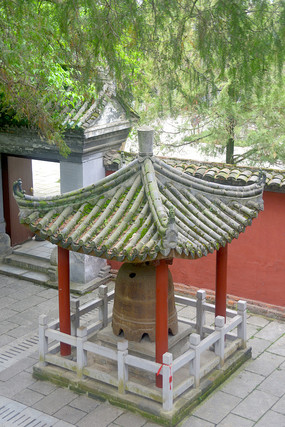 陕西勉县武侯祠古钟亭俯拍