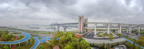 宽幅九江长江大桥全景