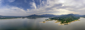 宽幅泰安黄前水库风光全景