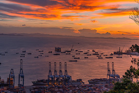 海边夕阳