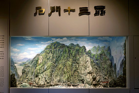 石门十三品所在石门古栈道模型  