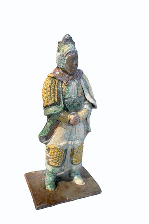 中国　陶俑　人物俑　陶人形　6体　C　R6384F A group of six pottery figures, Tang dynasty | 唐陶俑一組六