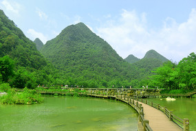 荔波小七孔翠谷湿地山水风光 