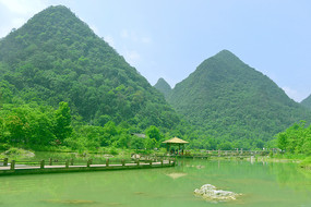 小七孔风景区翠谷湿地山水风光